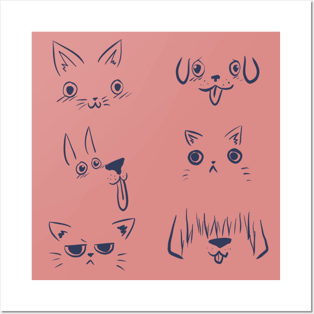 Pet Faces in Different Places Wall Art by AmyMinori